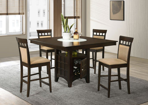 Gabriel 5-piece Square Counter Height Dining Set Cappuccino - imattress & ifurniture (FL)