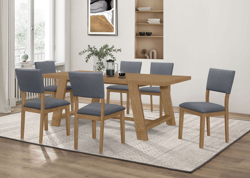 Sharon Rectangular Trestle Base Dining Table Set Blue and Brown - imattress & ifurniture (FL)