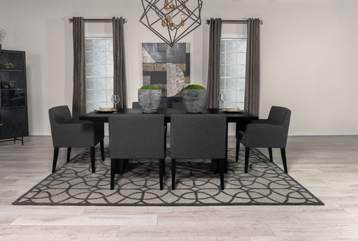 Catherine Double Pedestal Dining Table Set Charcoal Grey and Black - imattress & ifurniture (FL)