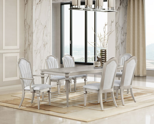 Evangeline Dining Table Set with Extension Leaf Ivory and Silver Oak - imattress & ifurniture (FL)