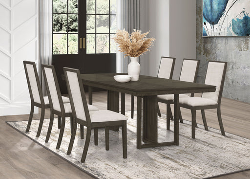 Kelly Rectangular Dining Table Set Beige and Dark Grey - imattress & ifurniture (FL)