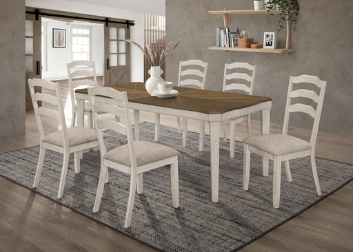 Ronnie Starburst Dining Table Set Khaki and Rustic Cream - imattress & ifurniture (FL)