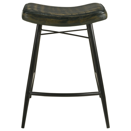 Bayu Leather Upholstered Saddle Seat Backless Counter Height Stool (Set of 2) - imattress & ifurniture (FL)