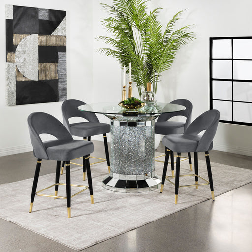 Ellie 5-piece Pedestal Counter Height Dining Room Set - imattress & ifurniture (FL)