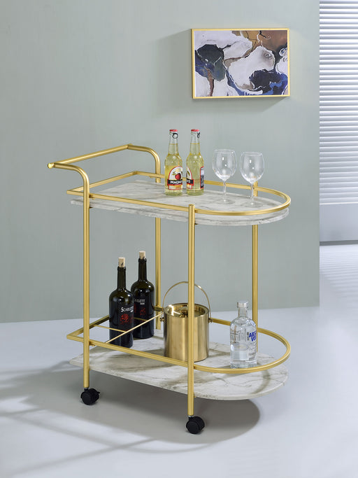 Desiree 2-tier Bar Cart with Casters Black - imattress & ifurniture (FL)