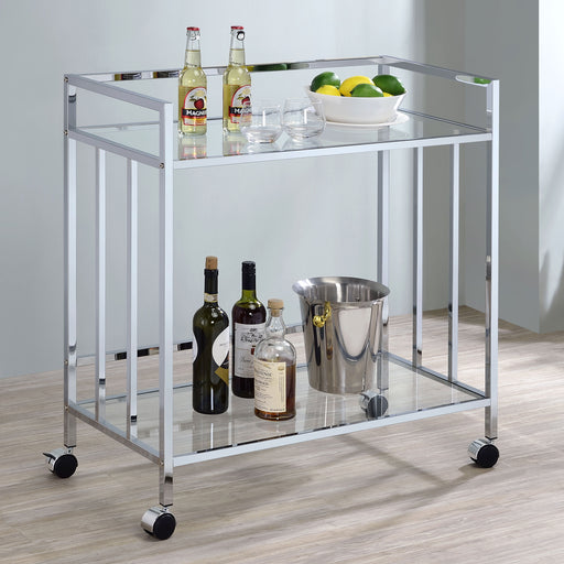 Cara Rectangular Glass Bar Cart - imattress & ifurniture (FL)