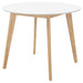 Breckenridge Round Dining Table Matte White and Natural Oak image