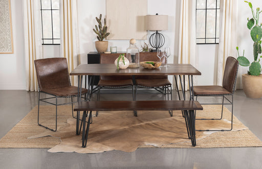 Topeka Dining Set Mango Cocoa and Gunmetal - imattress & ifurniture (FL)