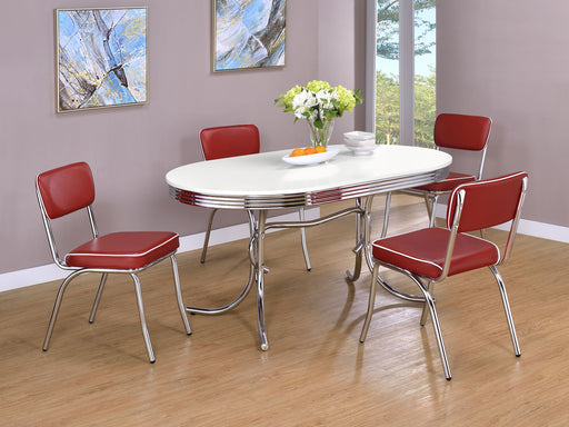 Retro 5-piece Oval Dining Set - imattress & ifurniture (FL)