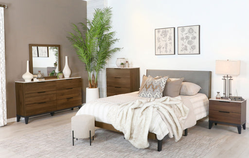 Mays Upholstered Bedroom Set Walnut Brown and Grey - imattress & ifurniture (FL)