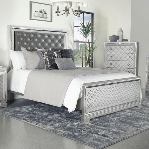 Eleanor Upholstered Tufted Bed Metallic - imattress & ifurniture (FL)