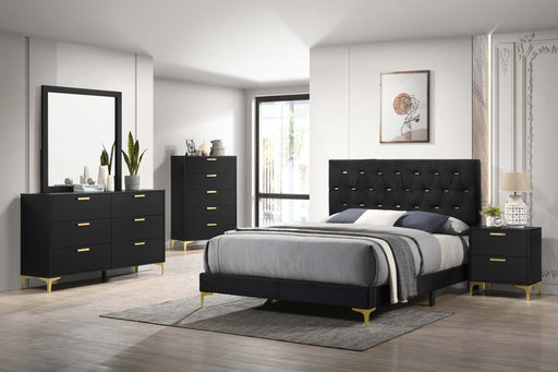 Kendall Tufted Panel Bedroom Set Black and Gold - imattress & ifurniture (FL)