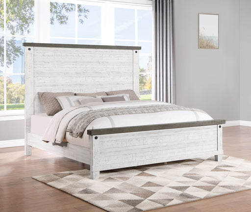 Lilith Panel Bed Distressed Grey and White - imattress & ifurniture (FL)