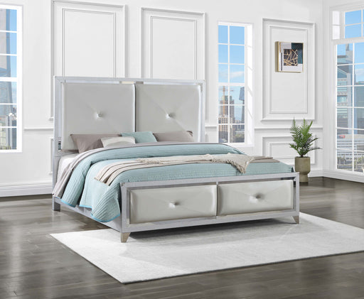 Larue Upholstered Tufted Panel Bed Silver - imattress & ifurniture (FL)