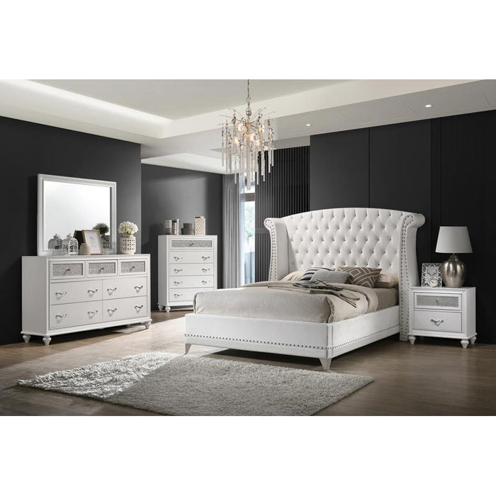 Barzini Upholstered Tufted Bedroom Set White - imattress & ifurniture (FL)