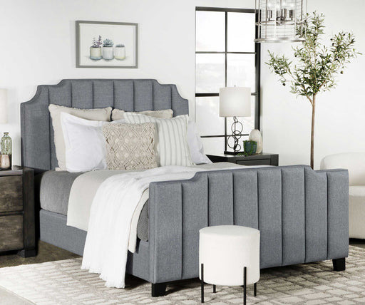 Fiona Upholstered Panel Bed Light Grey - imattress & ifurniture (FL)