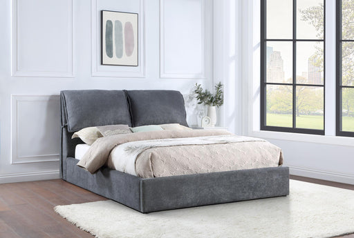 Laurel Upholstered Platform Bed with Pillow Headboard Charcoal Grey - imattress & ifurniture (FL)