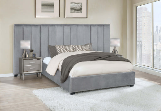 Arles Upholstered Bedroom Set Grey with Side Panels - imattress & ifurniture (FL)