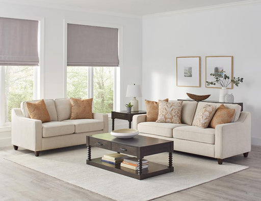 Christine Cushion Back Living Room Set Beige - imattress & ifurniture (FL)