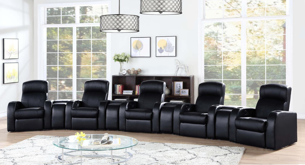 Cyrus Upholstered Recliner Home Theater Set
