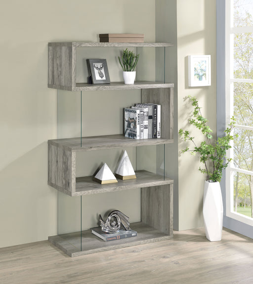 Emelle 4-shelf Bookcase with Glass Panels - imattress & ifurniture (FL)