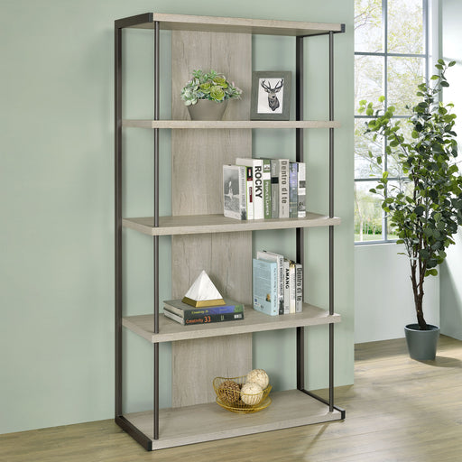 Loomis 4-shelf Bookcase Whitewashed Grey - imattress & ifurniture (FL)