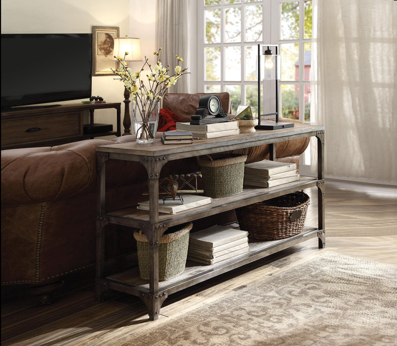 Gorden Weathered Oak & Antique Silver Console Table - imattress & ifurniture (FL)