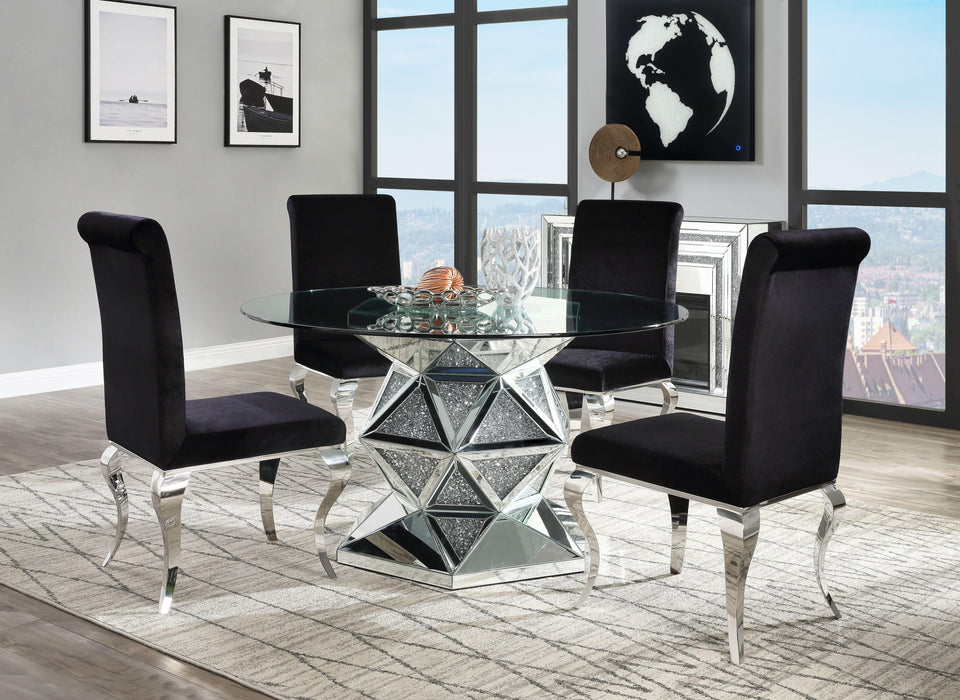 Noralie Mirrored & Faux Diamonds Dining Table - imattress & ifurniture (FL)