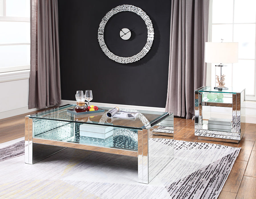 Nysa Mirrored & Faux Crystals Coffee Table - imattress & ifurniture (FL)