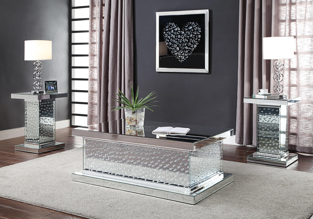 Nysa Mirrored & Faux Crystals Coffee Table - imattress & ifurniture (FL)