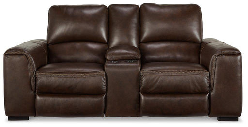 Alessandro Power Reclining Loveseat with Console - imattress & ifurniture (FL)