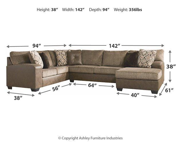 Abalone 3-Piece Sectional with Chaise - imattress & ifurniture (FL)