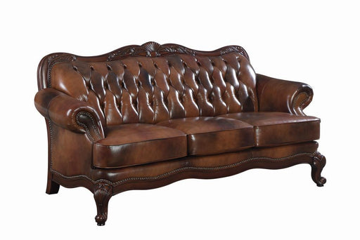 Victoria Rolled Arm Sofa Tri-tone and Brown - imattress & ifurniture (FL)