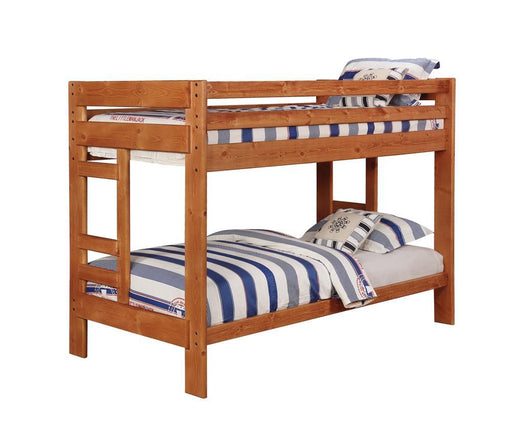 Wrangle Hill Twin Over Twin Bunk Bed Amber Wash - imattress & ifurniture (FL)