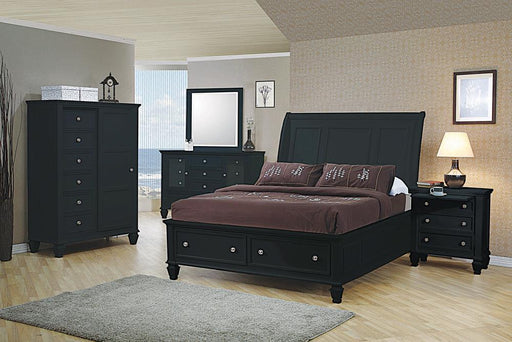 Sandy Beach Eastern King Storage Sleigh Bed Black - imattress & ifurniture (FL)