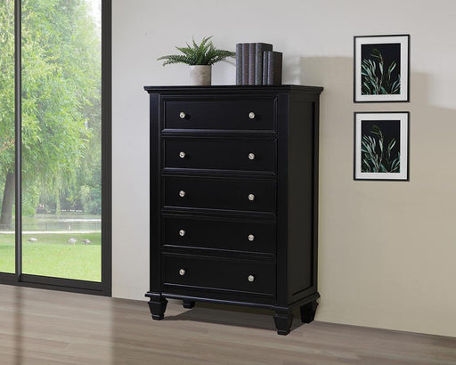 Sandy Beach 5-drawer Chest Black - imattress & ifurniture (FL)