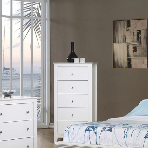 Selena 5-drawer Chest Cream White - imattress & ifurniture (FL)