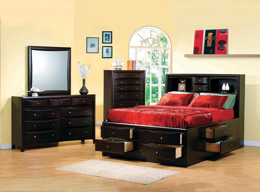 Phoenix 10-drawer Queen Bed Deep Cappuccino - imattress & ifurniture (FL)