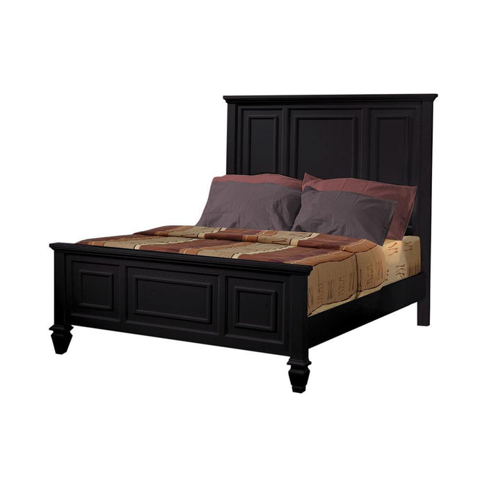 Sandy Beach Eastern King Panel Bed with High Headboard Black - imattress & ifurniture (FL)