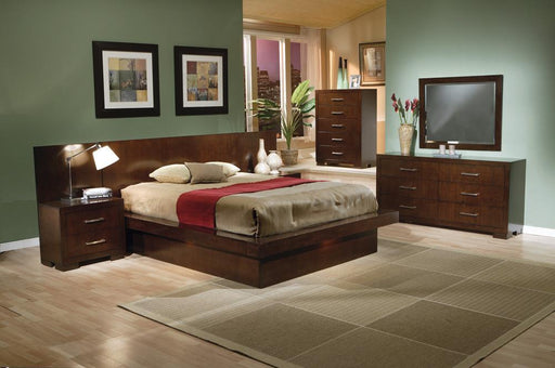 Jessica Eastern King Platform Bed with Rail Seating Cappuccino - imattress & ifurniture (FL)