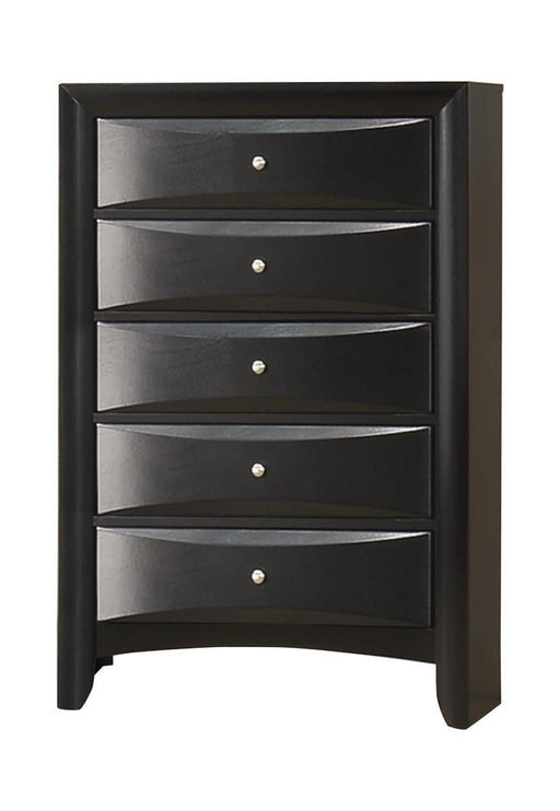 Briana Rectangular 5-drawer Chest Black - imattress & ifurniture (FL)