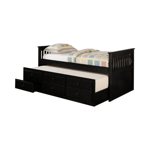 Rochford Twin Captain's Daybed with Storage Trundle Black - imattress & ifurniture (FL)