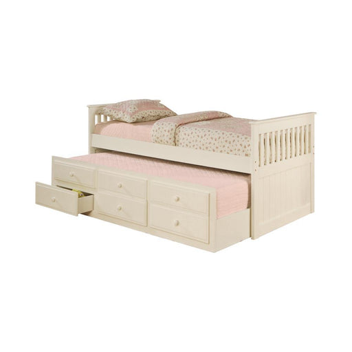 Rochford Twin Captain's Bed with Storage Trundle White - imattress & ifurniture (FL)