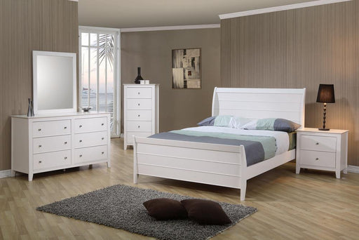 Selena Twin Sleigh Platform Bed Cream White - imattress & ifurniture (FL)