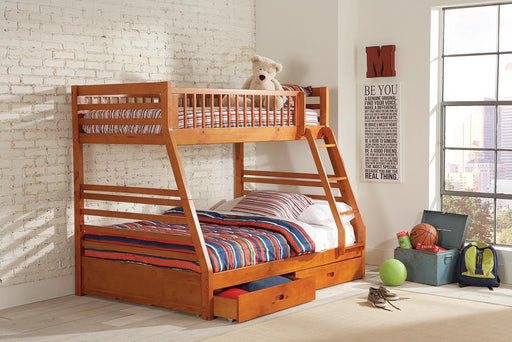 Ashton Twin Over Full 2-drawer Bunk Bed Honey - imattress & ifurniture (FL)