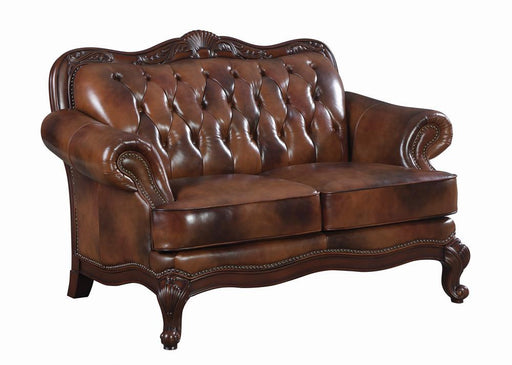 Victoria Tufted Back Loveseat Tri-tone and Brown - imattress & ifurniture (FL)