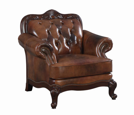 Victoria Rolled Arm Chair Tri-tone and Brown - imattress & ifurniture (FL)