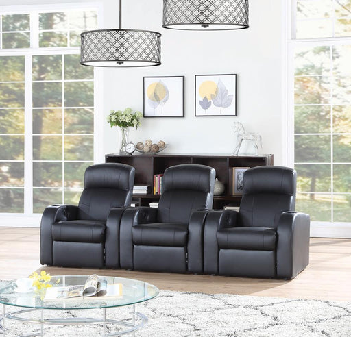 Cyrus Home Theater Upholstered Recliner Black - imattress & ifurniture (FL)