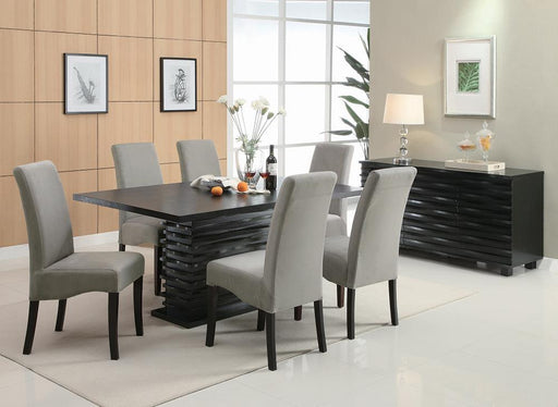 Stanton Rectangle Pedestal Dining Table Black - imattress & ifurniture (FL)