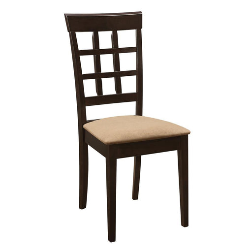 Gabriel Lattice Back Side Chairs Cappuccino and Tan (Set of 2) - imattress & ifurniture (FL)